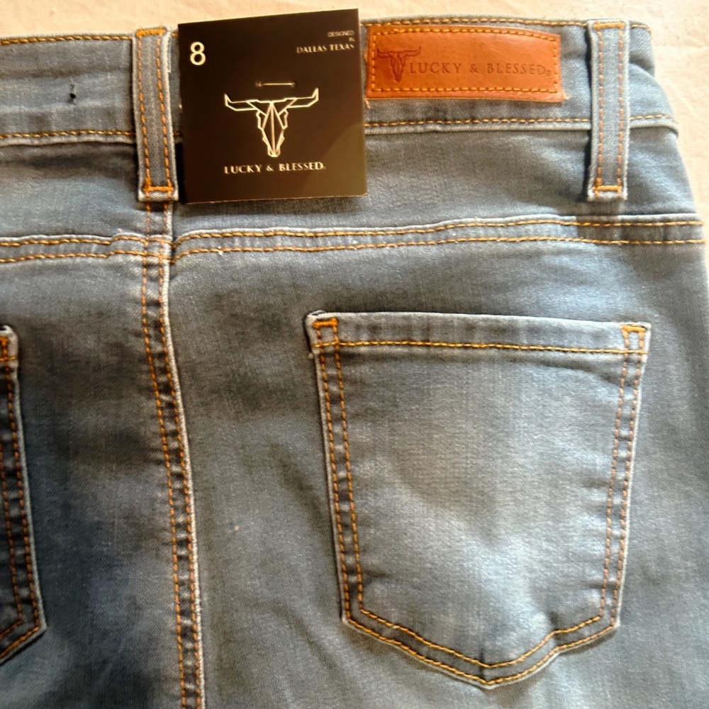 Lucky & Blessed Distressed Bell-Bottom Jeans *NWT* - Picture 8 of 10